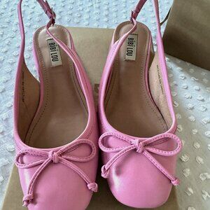 Bibi Lou Suzy Slingback Heels pink matte size 6